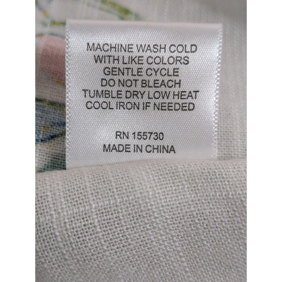 Jane + Delancey Canned Sardine Print Women's Button Up Shirt Blend Linen Size M - Picture 10 of 12